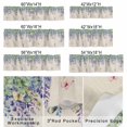 thumbnail image 3 of Spring Wisteria Window Valance for Kitchen, Watercolor Falling Purple Floral Leaf Butterfly Linen Texture Rod Pocket Short Curtain for Small Windows, Light Filtering Decorative Valance, 42 x 12 Inch, 3 of 9