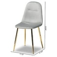 thumbnail image 7 of Baxton Studio Elyse Glam and Luxe Grey Velvet Fabric Upholstered Gold Finished 4-Piece Metal Dining Chair Set, 7 of 7