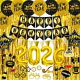 thumbnail image 2 of NewYear Decorations 2026, NewYears Eve Party Supplies 2026 with Happy NewYear Banner Hat Paper Glasses Fringe Curtains 2026 Balloons for Happy NewYears 2026 Decorations, 2 of 9