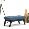thumbnail image 3 of Simpli Home Draper 40 in. W Solidwood Tufted Ottoman Bench in Denim Blue Linen Look Fabric, 3 of 7