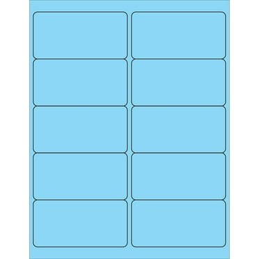 Box Partners LL178BE 4 x 2 in. Fluorescent Pastel Blue Rectangle Laser Labels - Pack of 1000