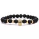 thumbnail image 4 of Volcánica Negro Zircon Pulsera Buda Beads Pulsera Pulsera de los hombres y las mujeres, 4 of 4