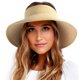thumbnail image 1 of Sombrero con visera solar FURTALK para mujer, paja, ala ancha, plegable, 1 of 8