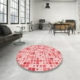 thumbnail image 3 of Ahgly Company Indoor Round Patterned Valentine Red Area Rugs, 7' Round, 3 of 6