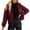 Red, variant on Fartey Women's Cropped Puffer Jacket Trendy Solid Color Stand Collar Coat Full Zip Quilted Coats Winter Long Sleeve Warm Outerwear with Pockets