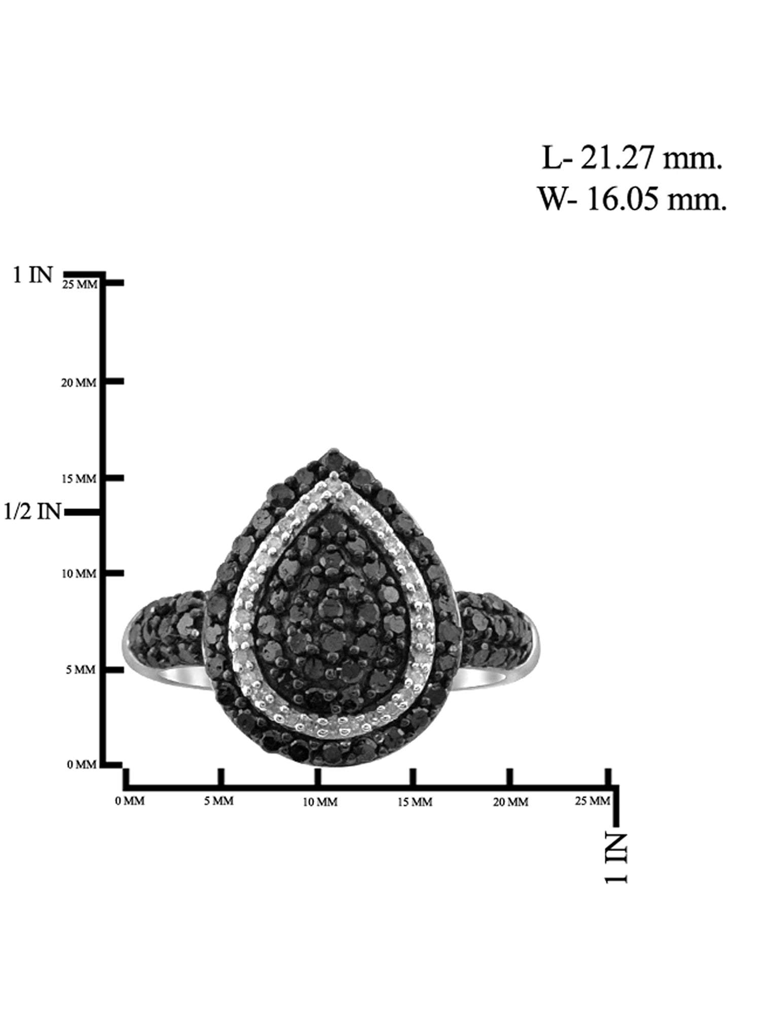 JewelersClub 0.925 Sterling Silver 1.00 Carat Black & White diamond Ring for Women | Diamonds for Everyday Womens Wear