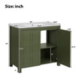 thumbnail image 2 of Harper & Bright Designs 36 "Bathroom Vanity Sink Combo, Bathroom Floor Cabinet with Storage, Green, 2 of 17