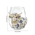 thumbnail image 2 of SDJMa Animal Glassware, Stemless Wine Glass with 2D Highland Cattle Print for Wine Cocktails Halloween Parties Decor, 15oz/240ml, 2 of 7