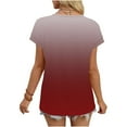 thumbnail image 5 of BXINGOHAI Womens Summer Tops Casual Short Sleeve V Neck Shirts Business Dressy Work Blouses Red S, 5 of 6