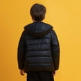 thumbnail image 4 of Boys Winter Puffer Jacket Kids Hooded Quilted Coat Warm Lightweight Water-Resistant with Pockets Black 3-12 Years, 4 of 7