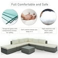 thumbnail image 3 of Furvclv 8-Pieces Patio Furniture Set, Sectional Couch With 2 Ottomans, Coffee Table, Corner Sofa, 4 Single Sofa, Anti Slip Feet, Waterproof Sofa For Garden, Porch, Backyard, 3 of 9