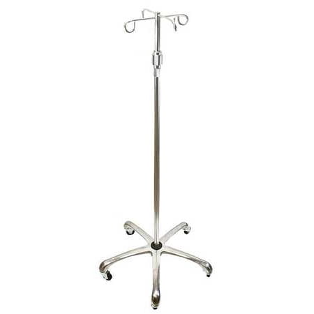 Pole 4 Leg 2 Hook - MEDSOURCE MS-47100 IV Pole-4 Hook, Metal Base