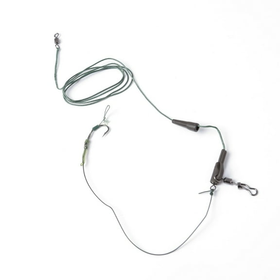 Splihome Carp Fishing Rigs Hook Group Soft Braid Coated Curve Shank Barbed Hook Pack #6