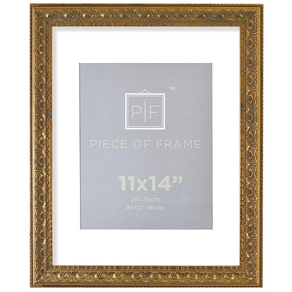 Marco de fotos Golden State Art Ornate de 11 x 14 cm con bronce mate blanco