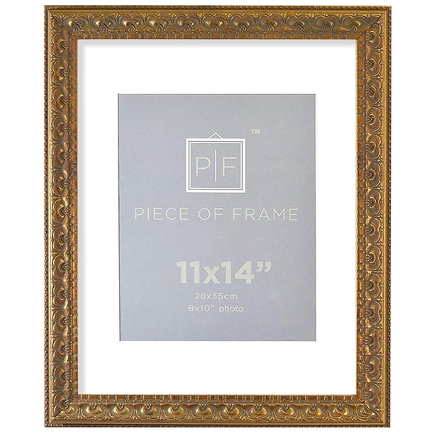 Marco de fotos Golden State Art Ornate de 11 x 14 cm con bronce mate blanco
