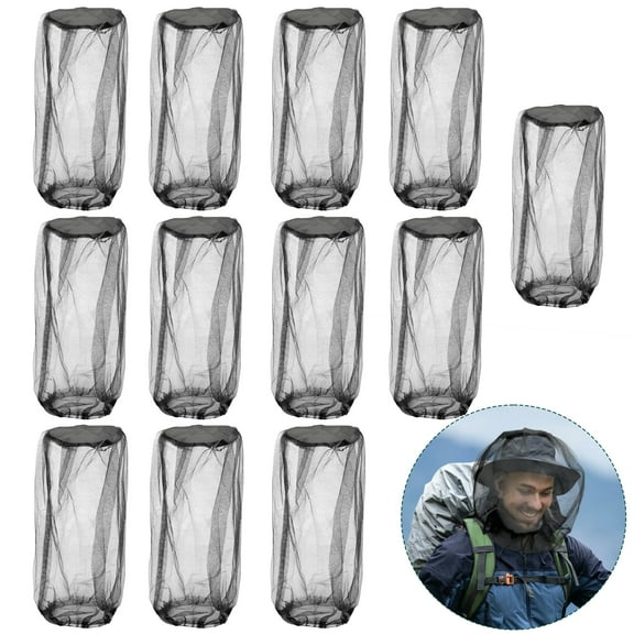 12pcs Mosquito Head Meshes, TSV Bug Face Shield Net Protect from No-See-Um, Midges and Gnats