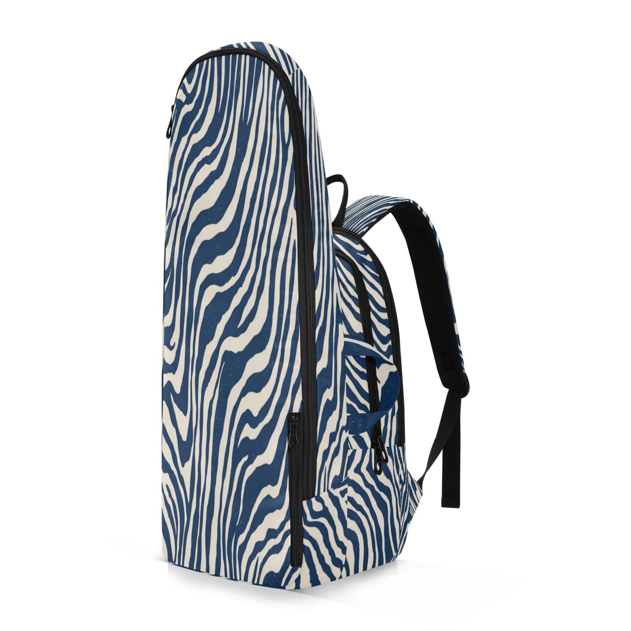 2 Racquet Holder Tennis Backpack Tennis Racket Covers Gym Bags Digital Blue Zebra Stripes