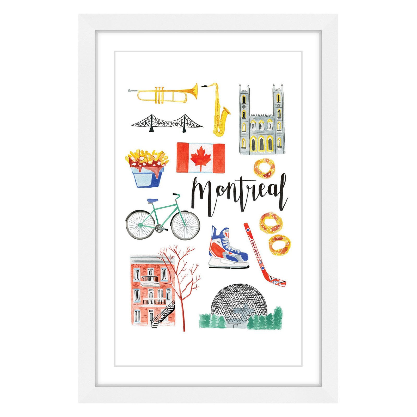 Marmont Hill 'Montreal Icons' by Molly Rosner Framed Painting Print
