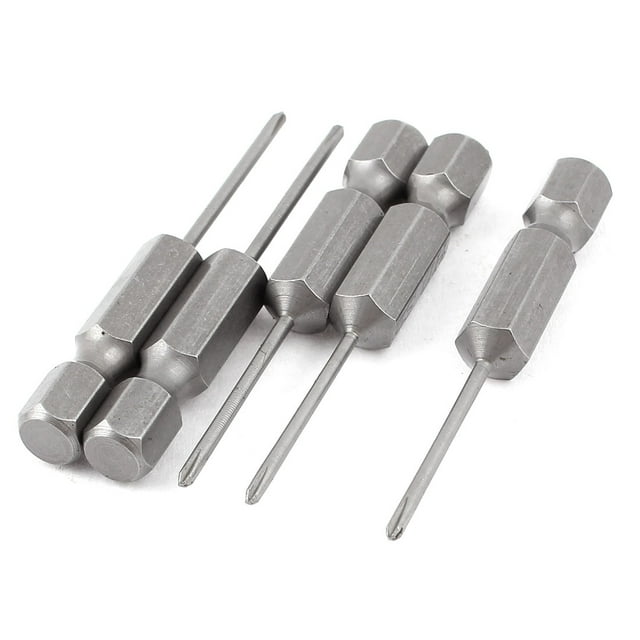 5 piezas de punta PH000 magnética de destornillador de cabeza Phillips con vástago hexagonal de 1/4" y punta de 1.5mm, 50mm