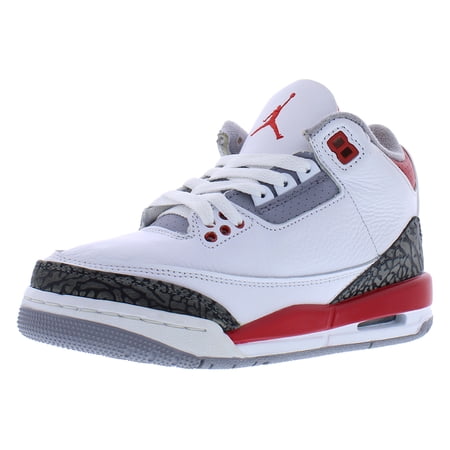 Nike Air Jordan 3 Retro GS Boys Shoes Size 3.5, Color: White/Fire Red/Black