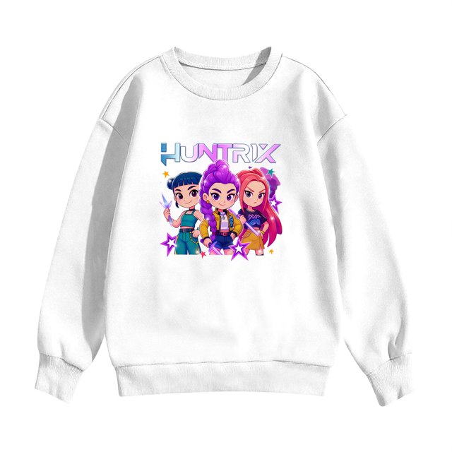 Moonsky Sudadera de cuello redondo Pop De-on - Sudadera de manga larga con estampado del cantante HUNTR/X - Sudadera de cuello redondo y manga larga para hombre y mujer Blanco 160