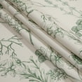 thumbnail image 4 of TWOPAGES 84"x102" Floral Print Light Filtering Drape Pinch Pleat Header Linen Blend Curtain for Bedroom, 1 Panel, Moss Green, 4 of 6