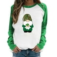 thumbnail image 1 of Spring Tops for Women Raglan Long Sleeved Top New Raglan Saint Dwarf Print Spliced T Shirts for Women Mint Green L, 1 of 4