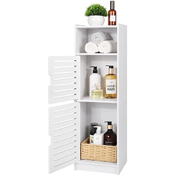 Gabinetes de baño impermeables de pie blancos, gabinete de accesorios de almacenamiento para baño, muebles para baño, dormitorio, pasillo, unidad de armario de almacenamiento con capa de uso diario