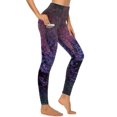 thumbnail image 4 of Women's High Waisted Yoga Leggings with Pockets，Marble Texture，Tummy Control Non See Through Workout Athletic Running Yoga Pants, 4 of 6