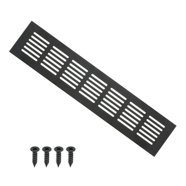 Cubierta de Ventilación Rectangular Uxcell 12"x2.4" con Rejilla de Ventilación y Tornillos para Gabinete Negro