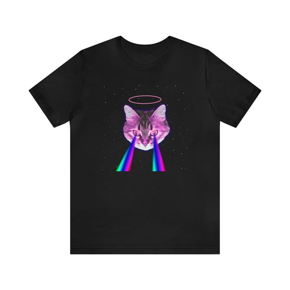 Galaxy Cat/Laser Eyes Unisex Jersey Tee