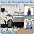 thumbnail image 3 of 80L Large Tall Laundry Hamper with 4 Wheels, Collapsible Waterproof Freestanding Basket with Removable Bag and Handles for Bedroom, Bathroom, Dorm & Laundry Room (Gray,S), 3 of 4