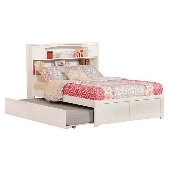 Pemberly Row Full Trundle Platform Bed in White