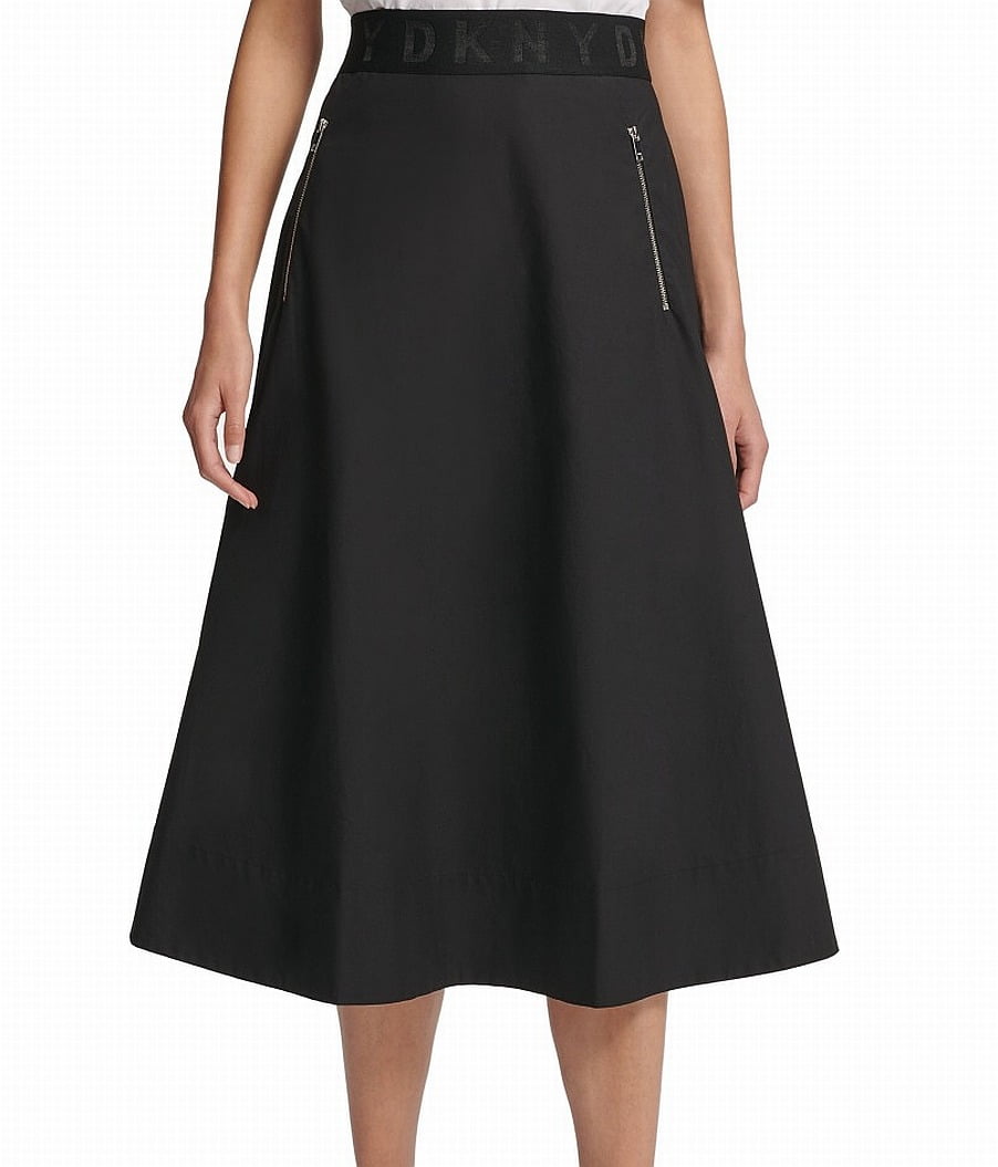 DKNY - Womens Skirt Jet A-Line Midi Zipper Pocket Zip Back 4 - Walmart ...