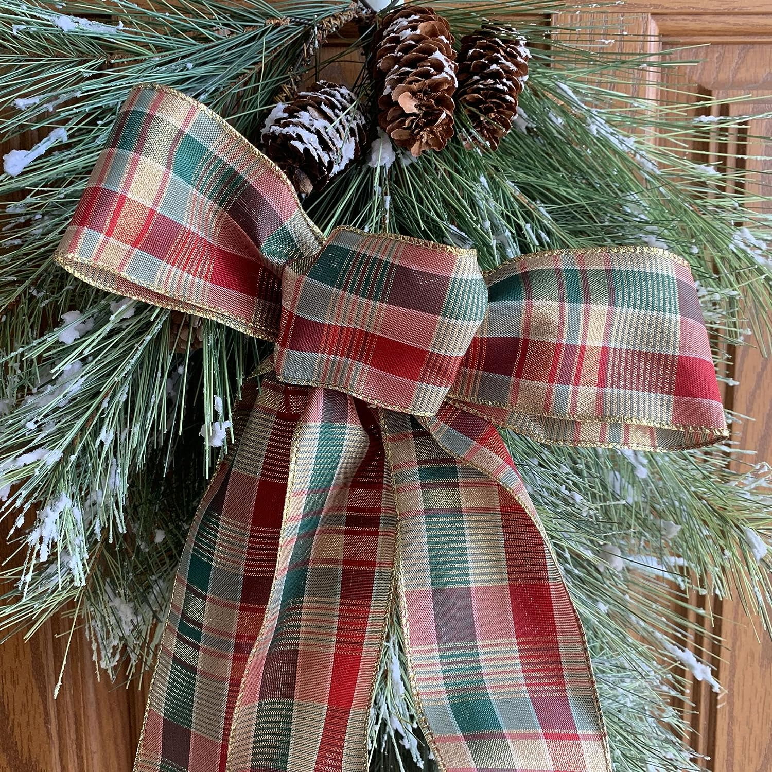 Winter Ribbon Wrap Wreath - Parkbench
