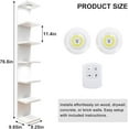 thumbnail image 3 of 7 Tier Wall Mounted Shelf Unit White Floating Shelves with LED Lights Lack Wall Shelf for Home Decor Organizer Display, 3 of 10