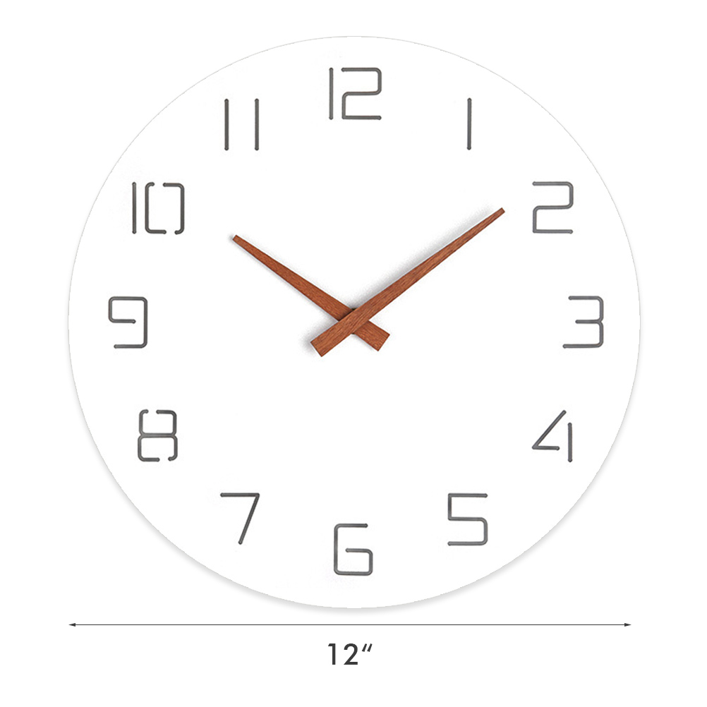 Valatala 12inch Round Stylish Modern Wall Clock Silent Sweeping Motion Clocks for Home Decor