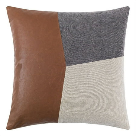 Surya Branson BSN-002 18 x 18  Square Cotton Pillow Kit in Brown/Tan/Charcoal