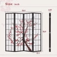 thumbnail image 3 of CL.HPAHKL 6Ft Tall 4 Panel Oriental Shoji Screen Room Divider, Portable Freestanding Partition Screen, Folding Privacy Divider With Oil Canvas for Room Separation, Dressing, Plum Blossom, 3 of 9