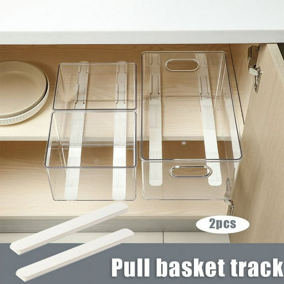 Storage Box Cupboard Slide Track Storage Rack Storage Basket Telescopic Accessories