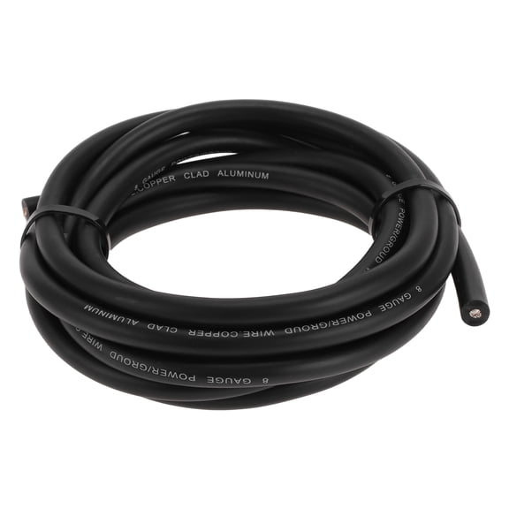 Unique Bargains 1 Pcs Ground Wire Fully Insulated& Soft Touch Jacket Power Wire 8 GAUGE 12V 10ft Black CCA