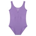 thumbnail image 5 of inhzoy Kids Girls 2 Piece Gymnastics Outfits Sleeveless Ballet Dance Leotard Athletic Biketard Unitard with Shorts Set Purple 12, 5 of 7