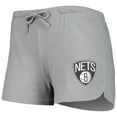 thumbnail image 4 of Women's Concepts Sport Heather Black/Heather Gray Brooklyn Nets Team Raglan Long Sleeve Top & Shorts Sleep Set, 4 of 5