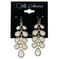 thumbnail image 2 of Faceted Teardrop Dangle-Earrings With Crystal Accents White & Gold-Tone Colored #MQE022, 2 of 2