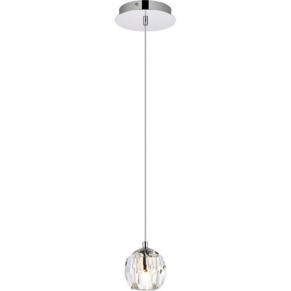 1 Light Pendant-Chrome Finish-Royal Cut Crystal Type Bailey Street Home 390-Bel-4363551