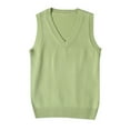 thumbnail image 3 of ZHOGXU Women'S Knit Vest Sleeveless V Neck Solid Color Loose Fit Warm Soft Fashion Pullover Sweater Top For Casual Daily Wear Green L, 3 of 3