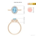 thumbnail image 4 of Angara Natural 1 Ct. Aquamarine with Diamond Halo Ring in 14K Rose Gold for Women (Ring Size: 12), 4 of 9