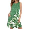 thumbnail image 2 of Ovzne Robes pour Femmes 2025 Robe de Plage Femmes Décontractée Ample Été Imprimée Robe Sans Manches Col en V Haut/chemise Ensemble Robe Femmes Imprimée Liquidation, 2 of 7