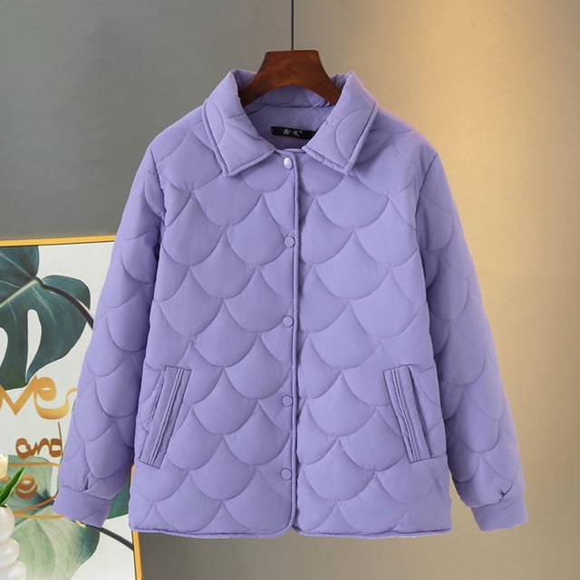 Parkas de manga larga para mujer, chaquetas acolchadas cálidas para mujer, chaqueta acolchada lisa de manga larga con estampado floral, abrigos con bolsillos, blusa para mujer