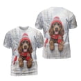 thumbnail image 3 of Playful Boykin Spaniel Welcomes Winter Snowy Day with Cardinal Bird All Over Print 3D Shirt Unisex Merch Dog Lover - 2017, 3 of 6